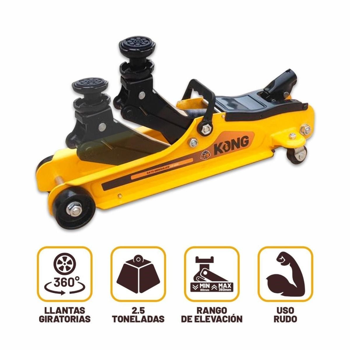 Gato Hidráulico de Patín 2.5 Toneladas Kong KO-G025 – Gato de Piso para Auto con Elevación Segura - Imagen 5