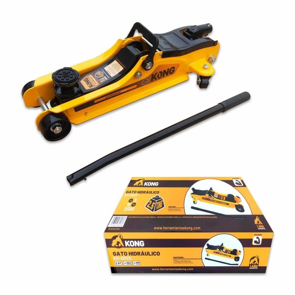 Gato Hidráulico de Patín 2.5 Toneladas Kong KO-G025 – Gato de Piso para Auto con Elevación Segura - Imagen 7